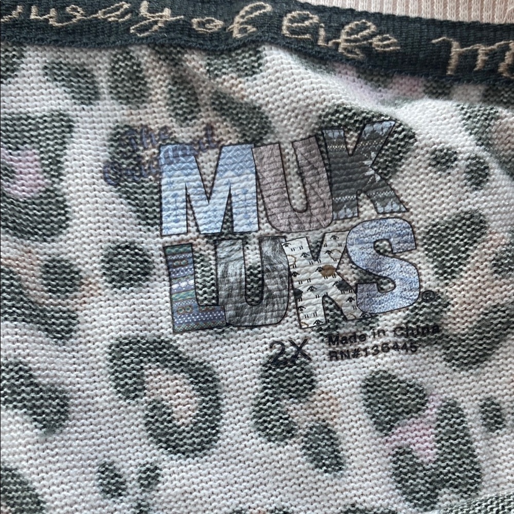 Muk Luks Leopard Print Sweater - Picture 2 of 2
